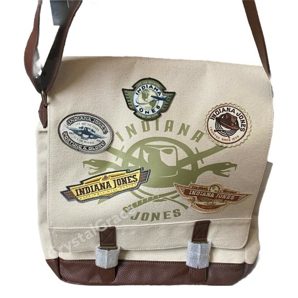 Disney Other - Disney Park Indiana Jones Canvas Satchel Patches Crossbody Zipper Backpack 16x14